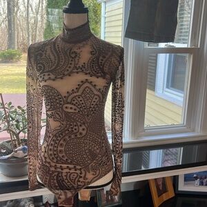 See-through beaded bodysuit